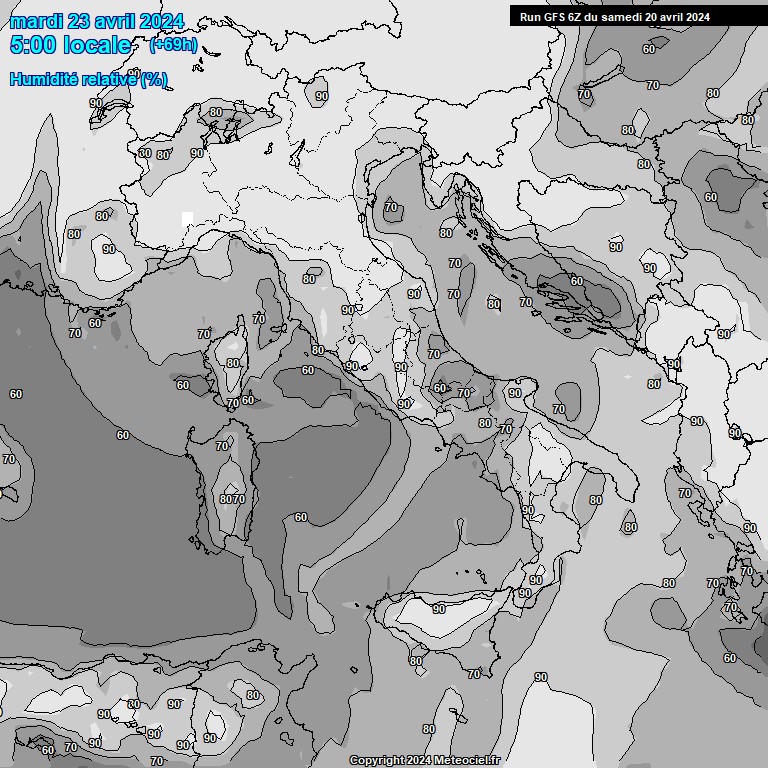 Modele GFS - Carte prvisions 