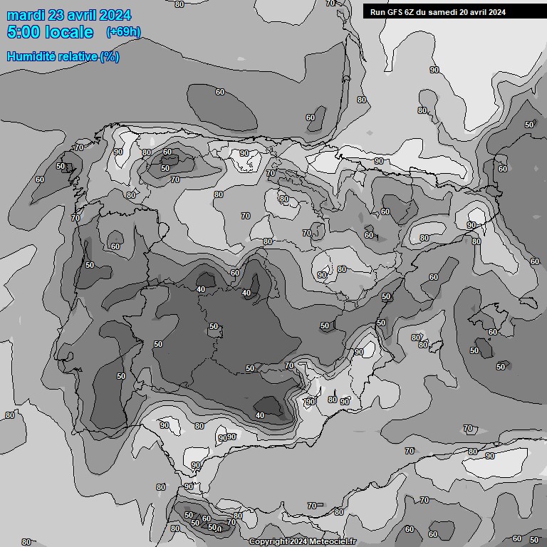 Modele GFS - Carte prvisions 