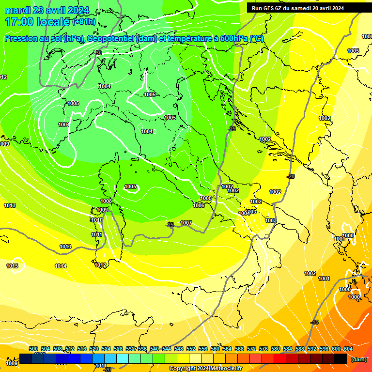 Modele GFS - Carte prvisions 