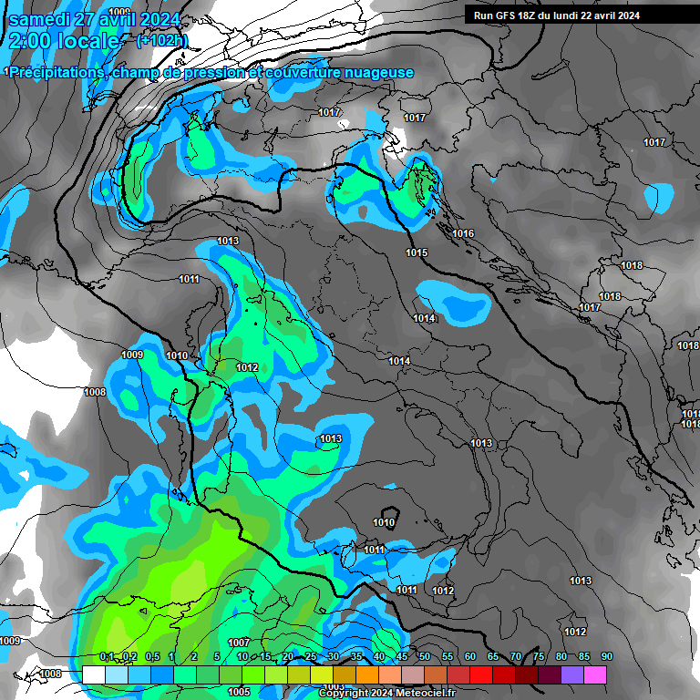 Modele GFS - Carte prvisions 