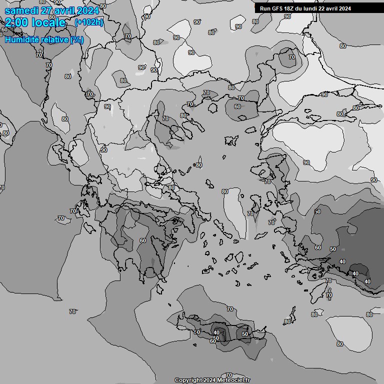 Modele GFS - Carte prvisions 