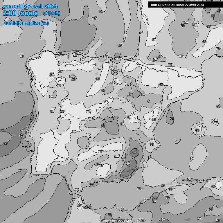 Modele GFS - Carte prvisions 