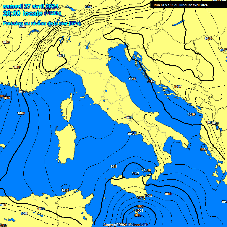 Modele GFS - Carte prvisions 