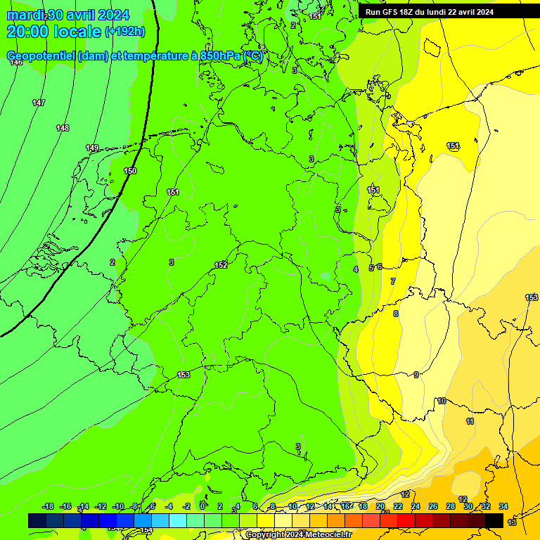 Modele GFS - Carte prvisions 