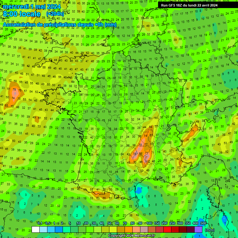 Modele GFS - Carte prvisions 