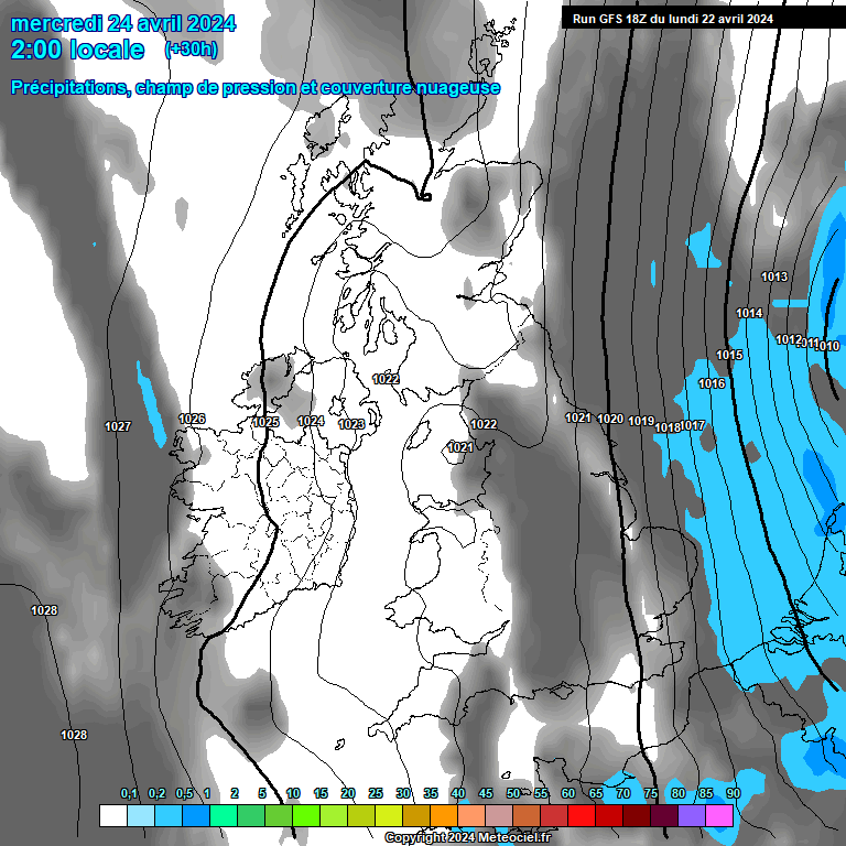 Modele GFS - Carte prvisions 