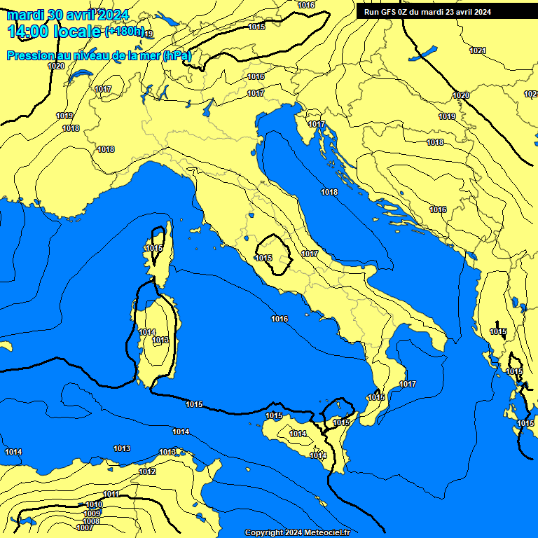 Modele GFS - Carte prvisions 