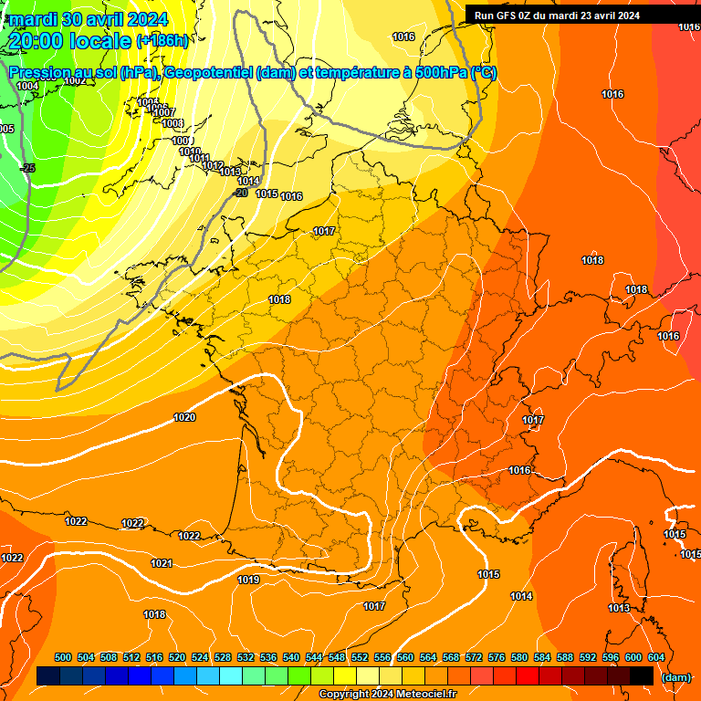 Modele GFS - Carte prvisions 