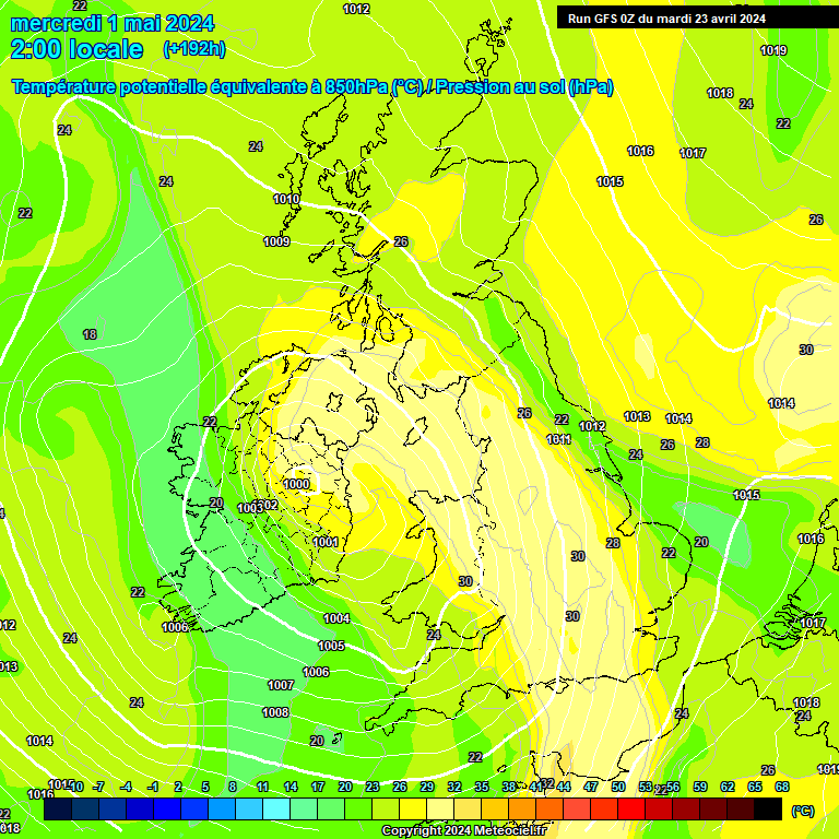 Modele GFS - Carte prvisions 