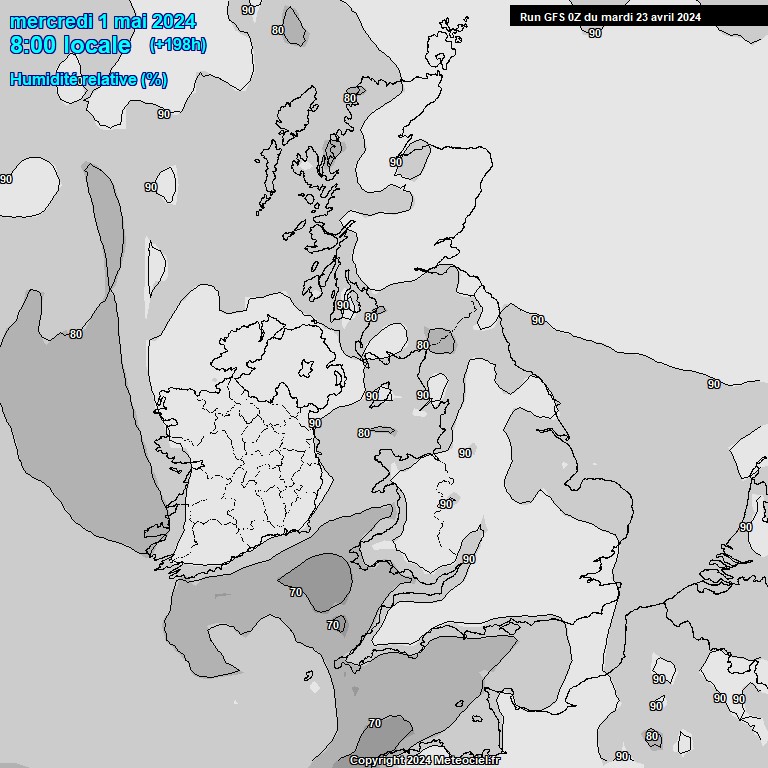 Modele GFS - Carte prvisions 