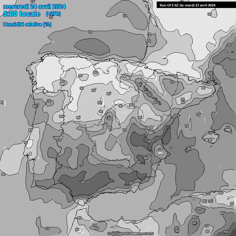 Modele GFS - Carte prvisions 