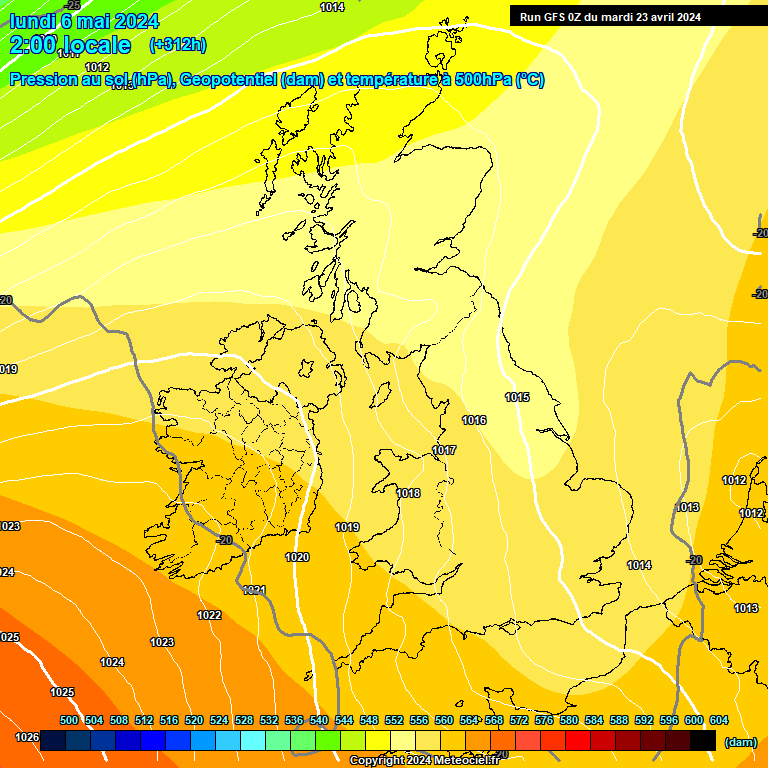 Modele GFS - Carte prvisions 