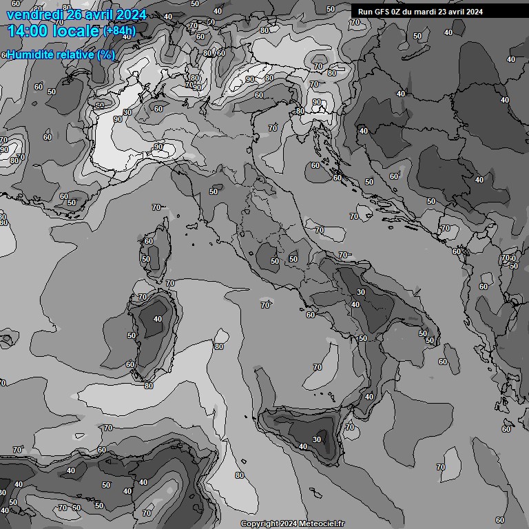 Modele GFS - Carte prvisions 