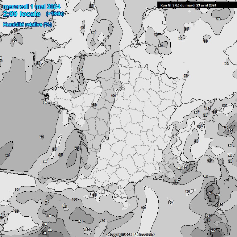 Modele GFS - Carte prvisions 