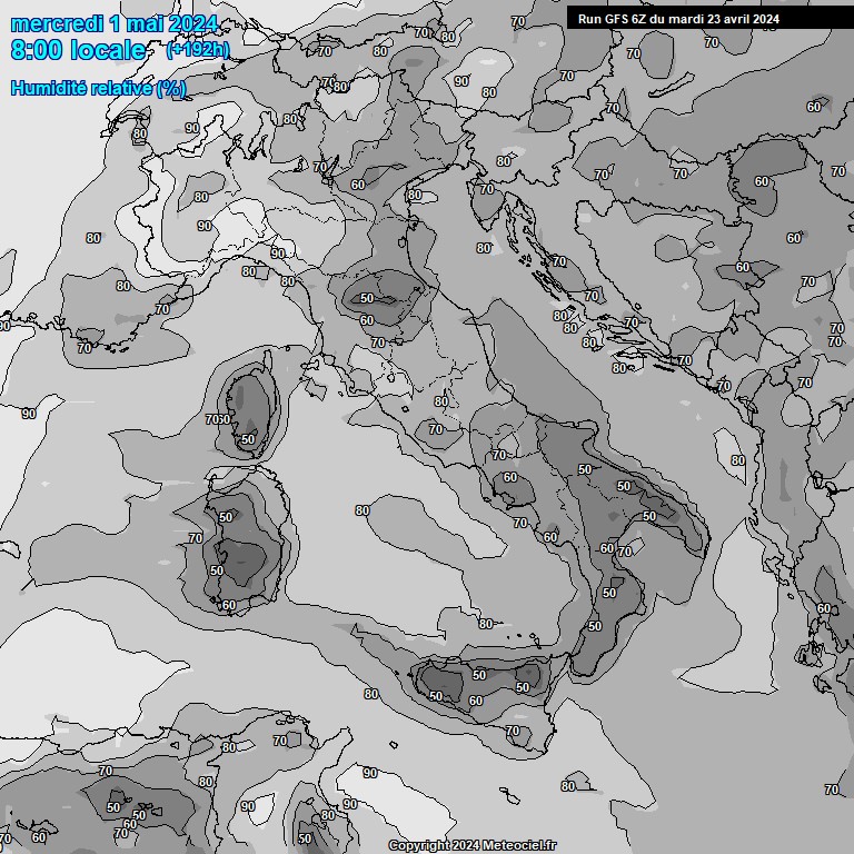 Modele GFS - Carte prvisions 