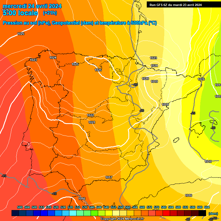 Modele GFS - Carte prvisions 