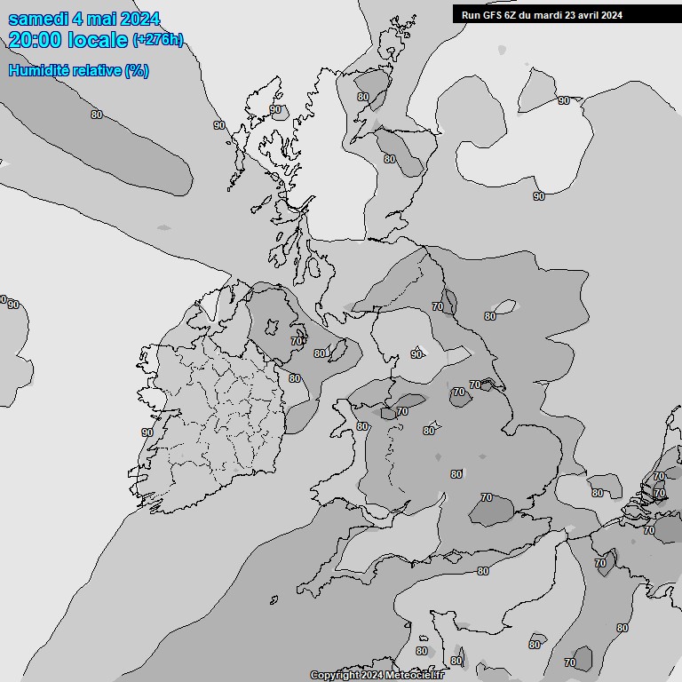 Modele GFS - Carte prvisions 