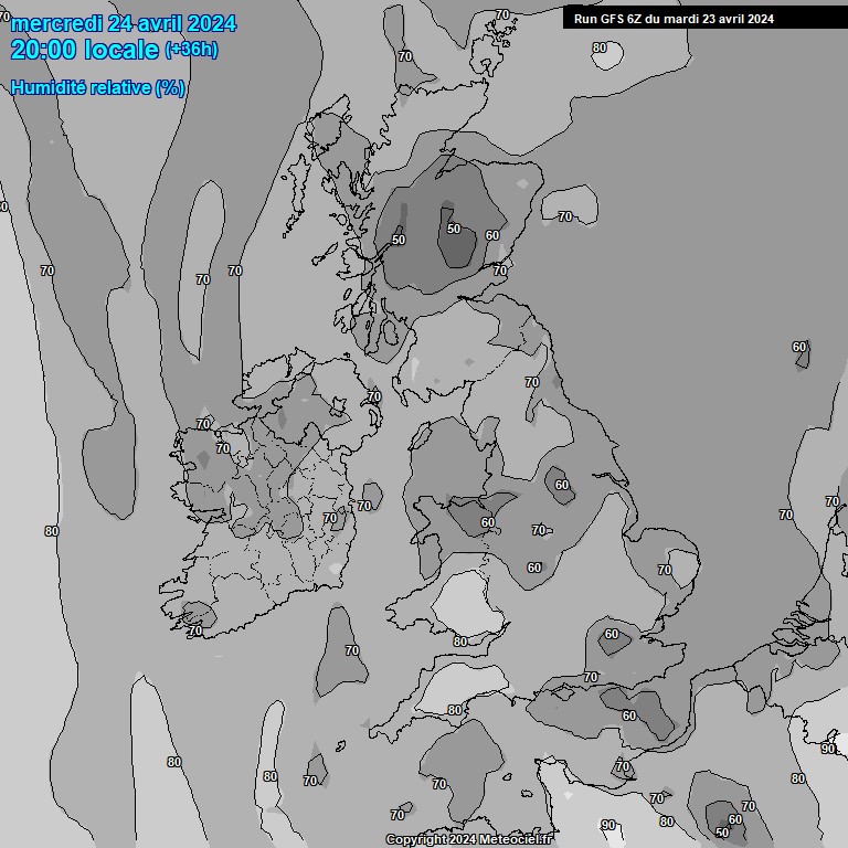 Modele GFS - Carte prvisions 