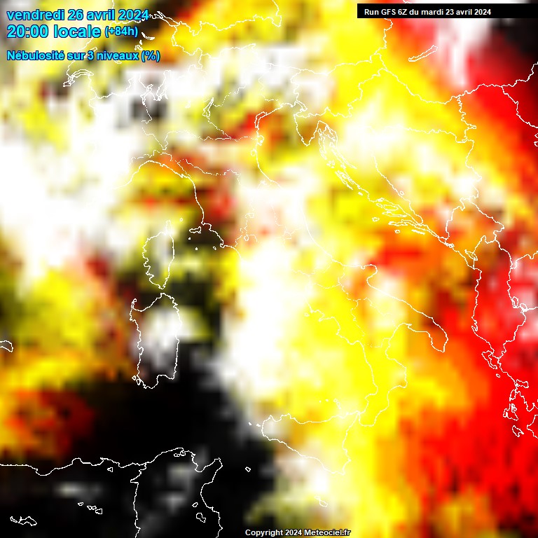 Modele GFS - Carte prvisions 