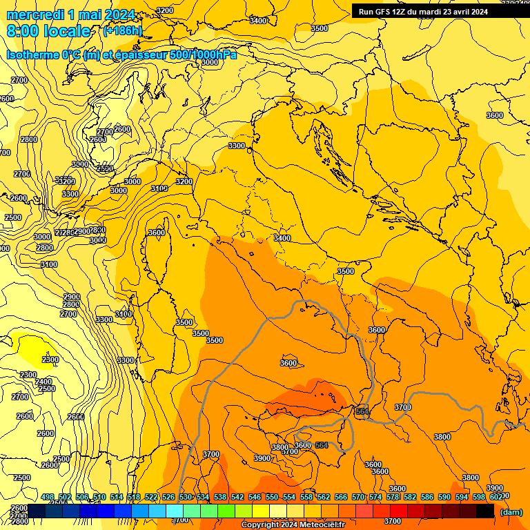 Modele GFS - Carte prvisions 