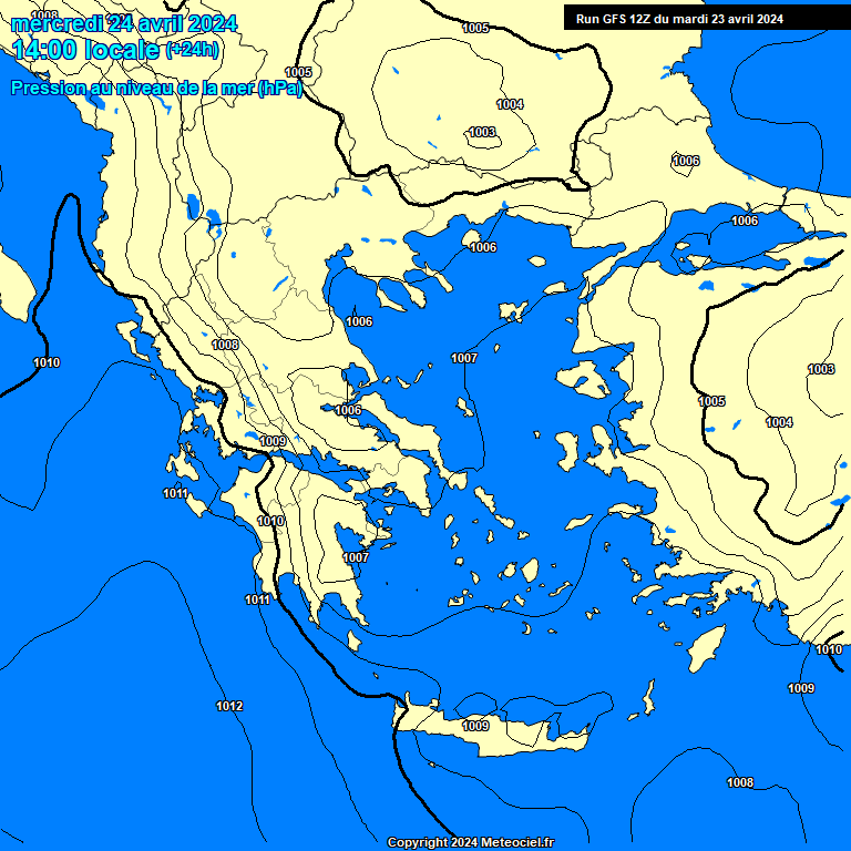 Modele GFS - Carte prvisions 