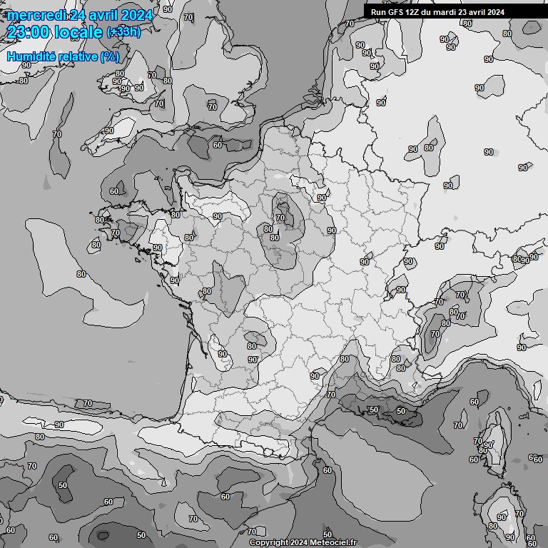 Modele GFS - Carte prvisions 