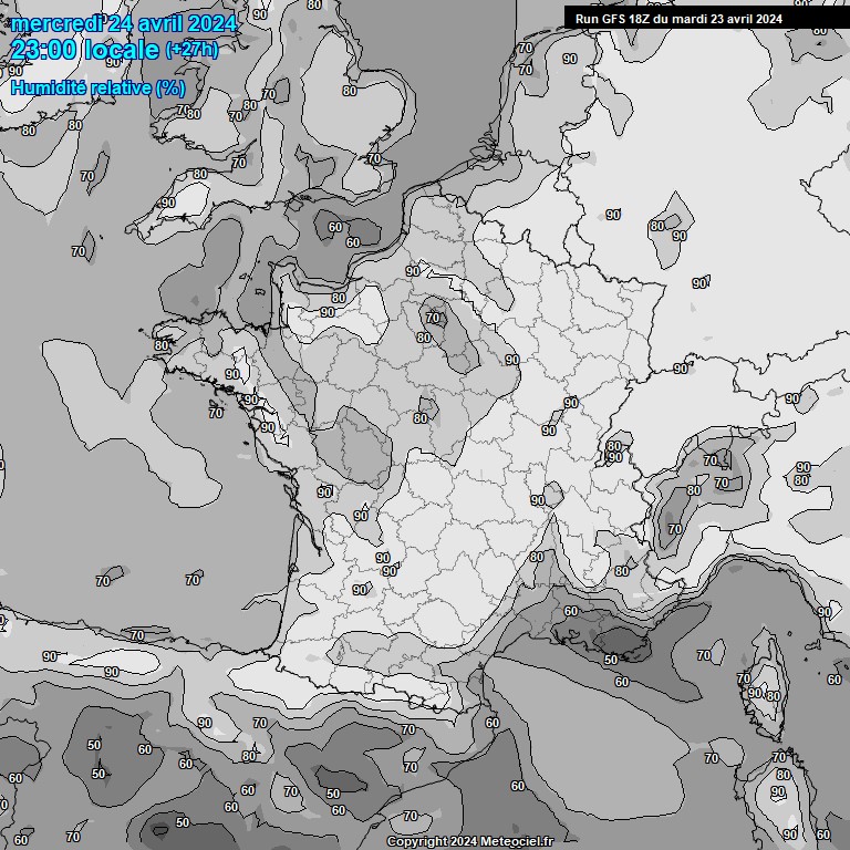 Modele GFS - Carte prvisions 