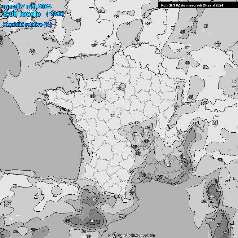 Modele GFS - Carte prvisions 