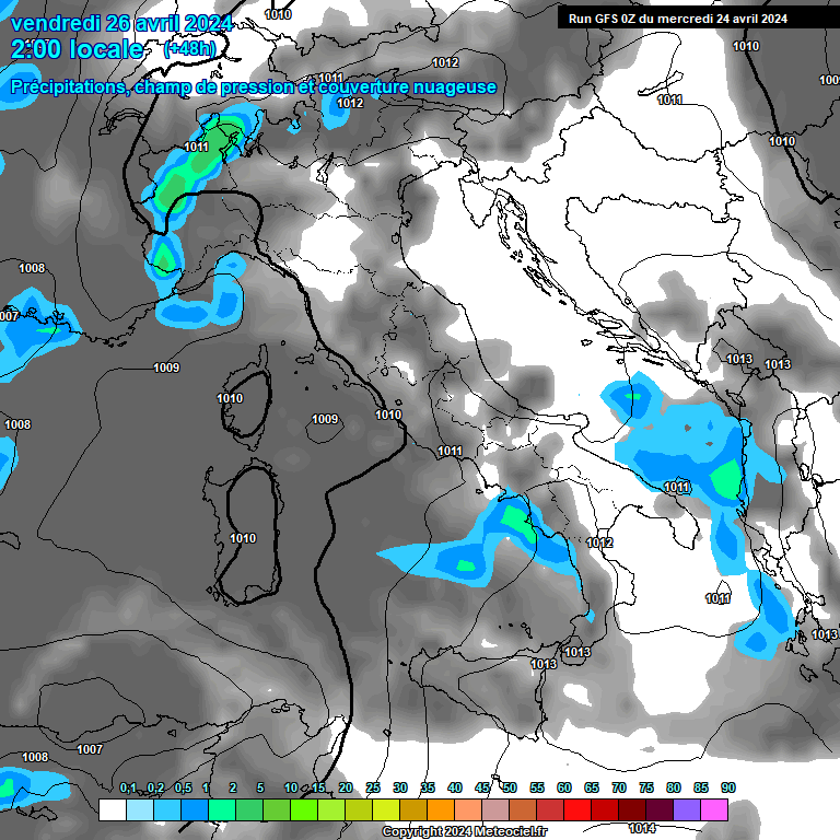 Modele GFS - Carte prvisions 