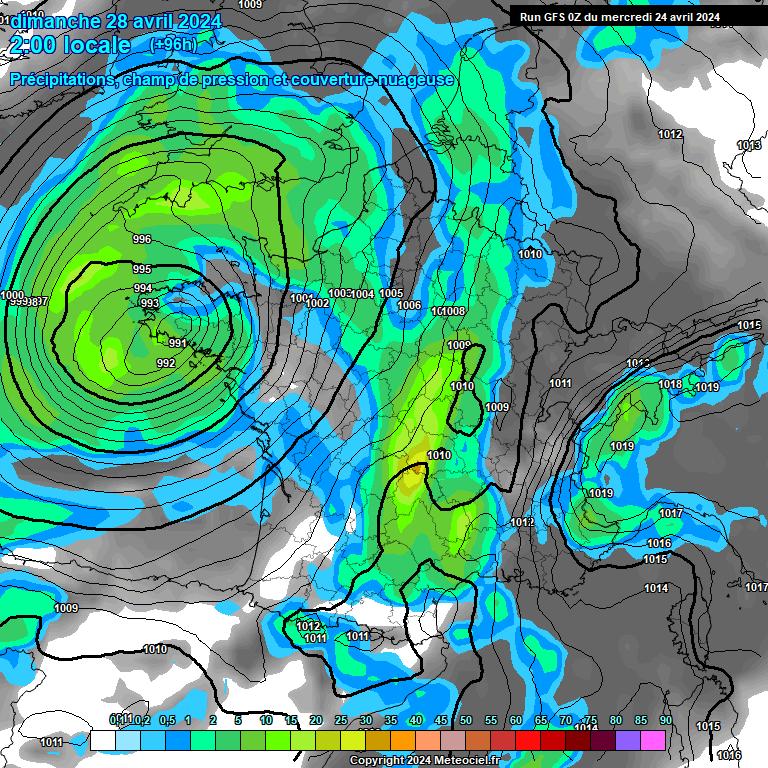 Modele GFS - Carte prvisions 