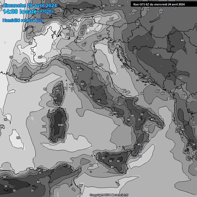 Modele GFS - Carte prvisions 