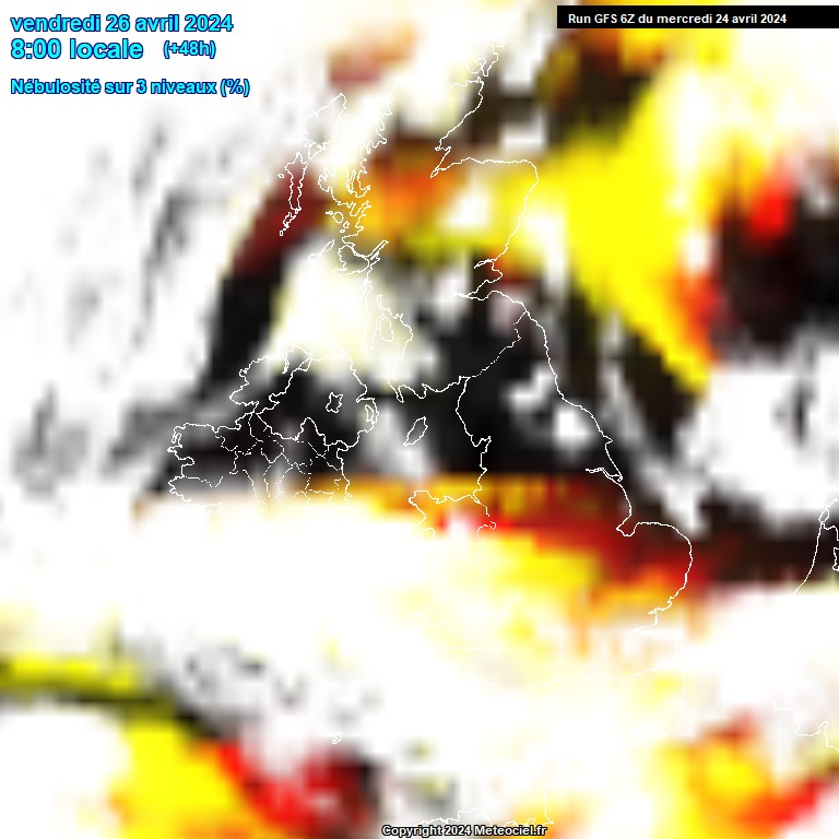 Modele GFS - Carte prvisions 