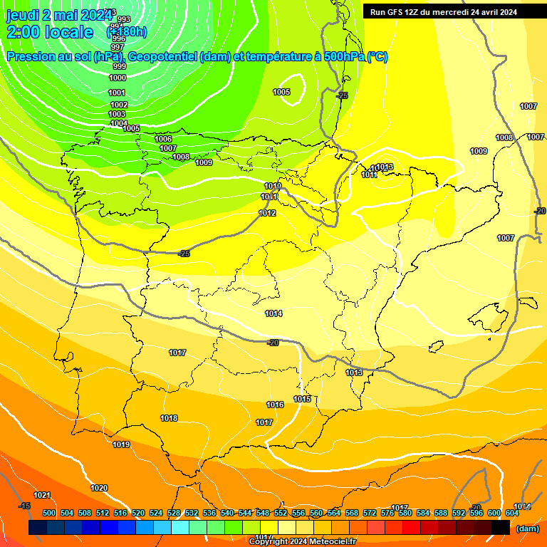 Modele GFS - Carte prvisions 