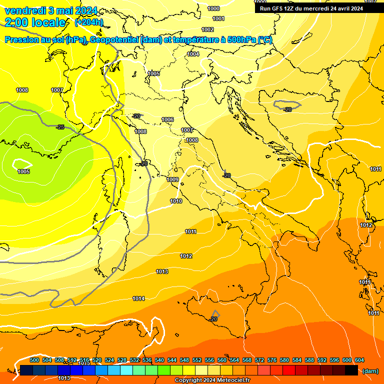 Modele GFS - Carte prvisions 