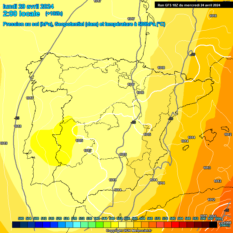 Modele GFS - Carte prvisions 