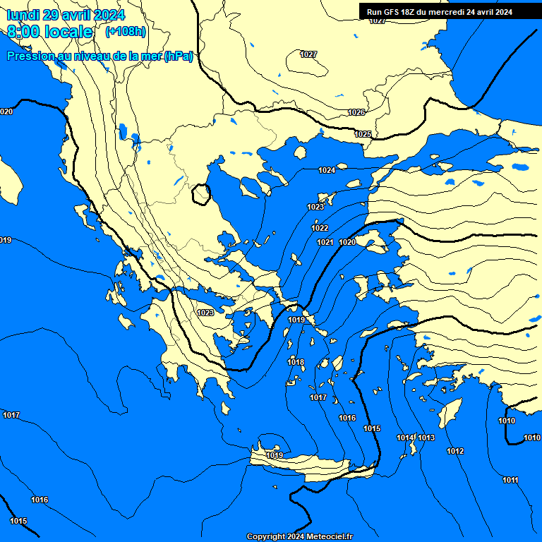 Modele GFS - Carte prvisions 