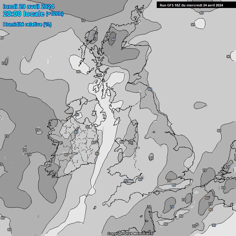 Modele GFS - Carte prvisions 