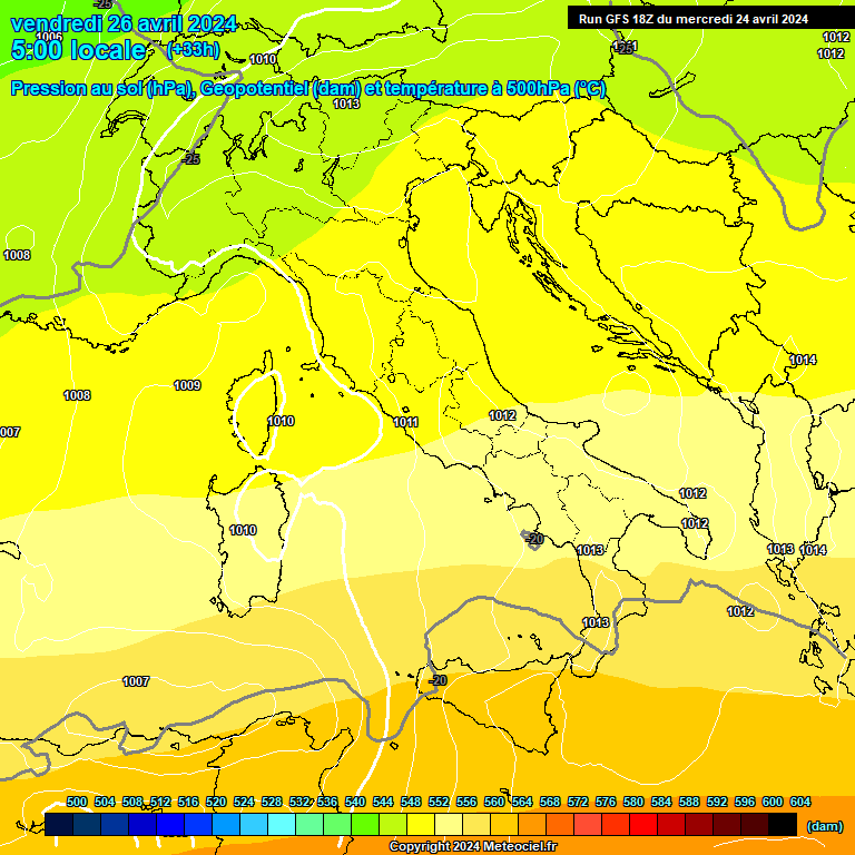 Modele GFS - Carte prvisions 