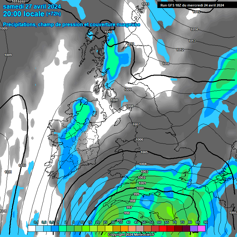 Modele GFS - Carte prvisions 