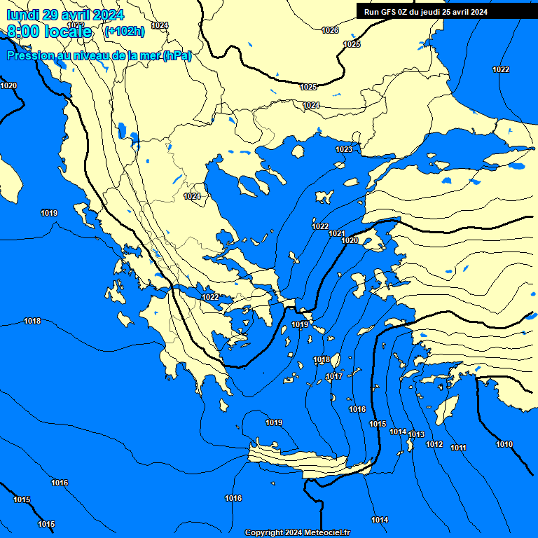 Modele GFS - Carte prvisions 