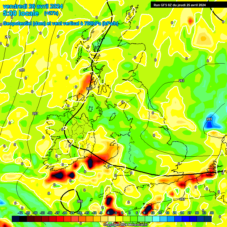 Modele GFS - Carte prvisions 