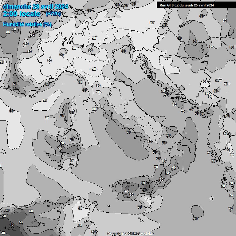 Modele GFS - Carte prvisions 