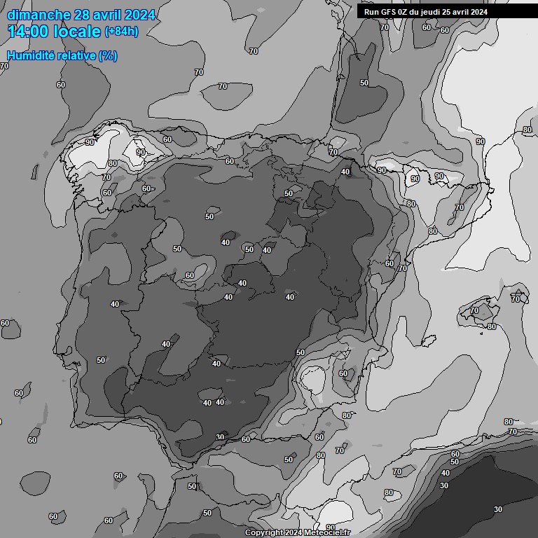 Modele GFS - Carte prvisions 