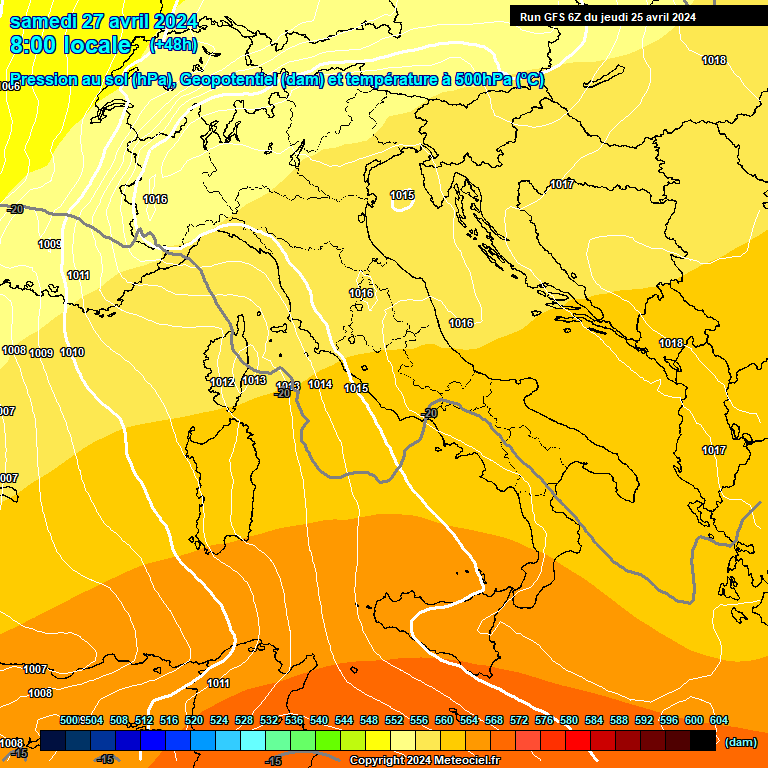 Modele GFS - Carte prvisions 