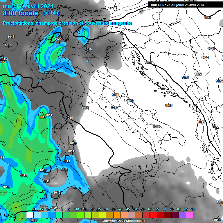 Modele GFS - Carte prvisions 