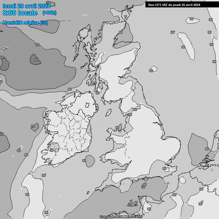 Modele GFS - Carte prvisions 