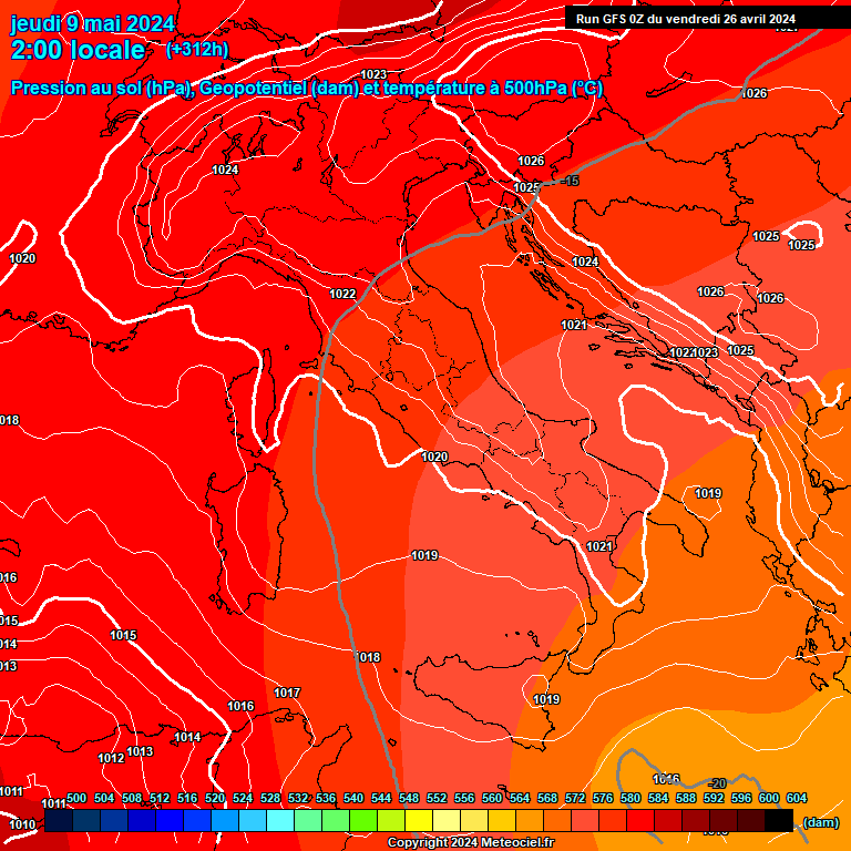 Modele GFS - Carte prvisions 