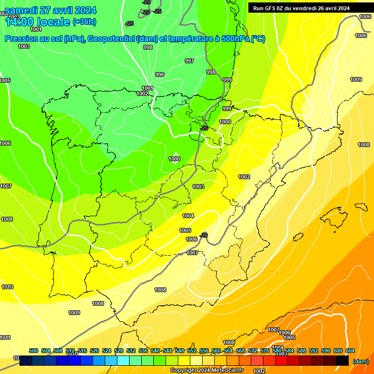 Modele GFS - Carte prvisions 