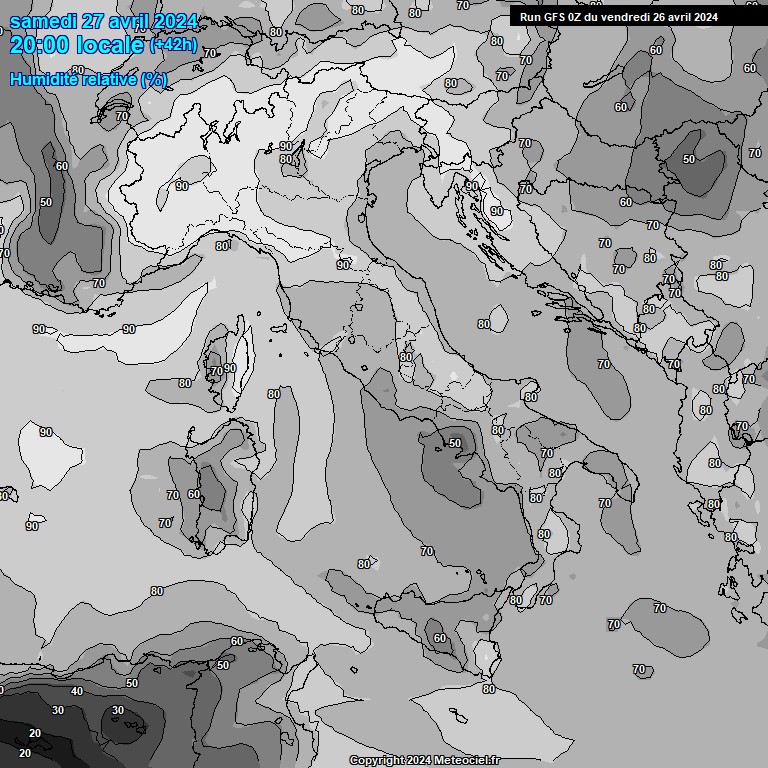 Modele GFS - Carte prvisions 