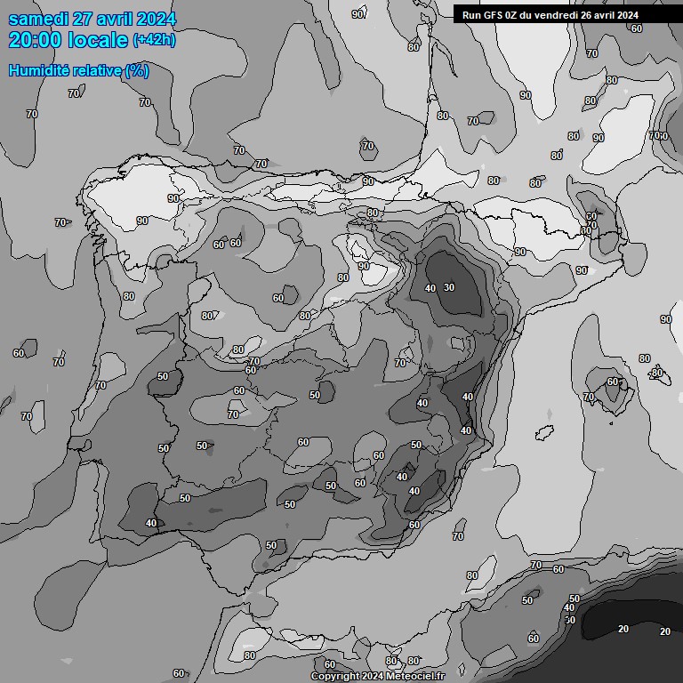 Modele GFS - Carte prvisions 